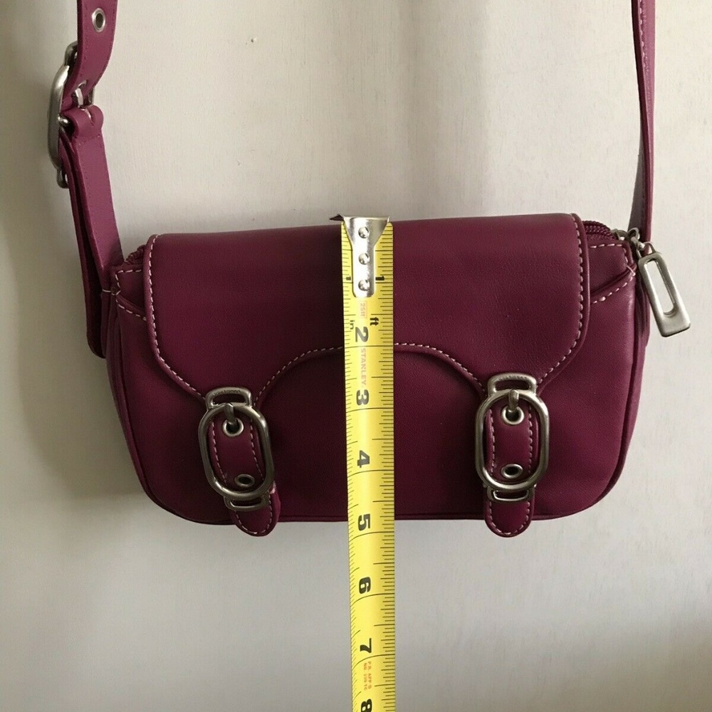 COLE HAAN Small Magenta Leather Crossbody Bag - Picture 3 of 8